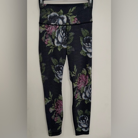 Lululemon High Times Pant Garden Party Smooth Silver Multi Athletic Leggings 4 - Picture 3 of 11